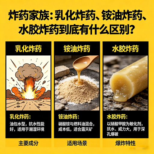 永春炸药家族：乳化炸药、铵油炸药、水胶炸药到底有什么区别？